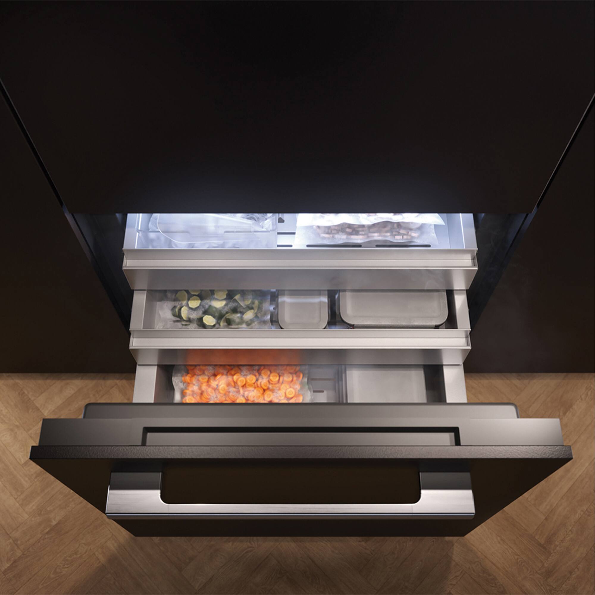 Alt View 4. Miele - KFMC 3642 L  36" 20.2 Cubic Feet Bottom Mount MasterCool Fridge-Freezer - Panel Ready.