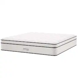 Jenna 14" Innerspring and Foam California King Mattress by Modway - White