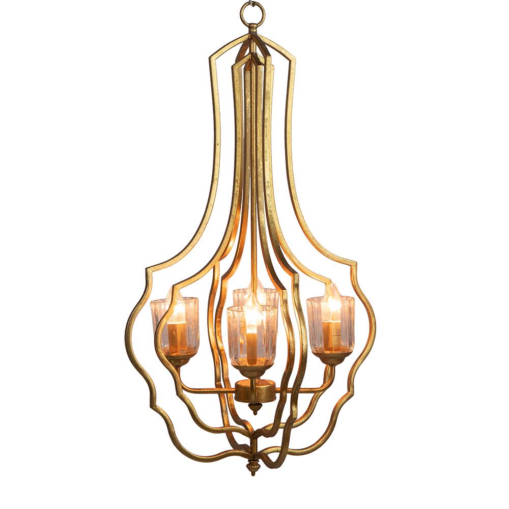 Left. APRILSOUL - 4 - Light Metal Chandelier Hanging Light Fixture with Adjustable Chain for Kitchen Dining Room Bulb Not Included.