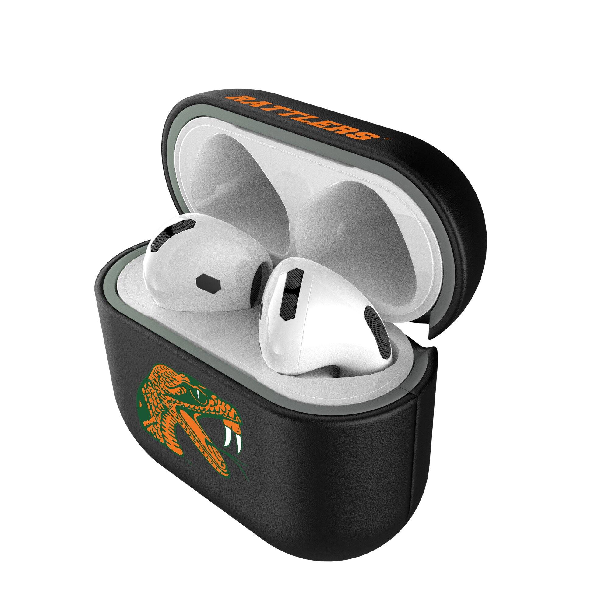 Alt View 3. Keyscaper - Florida A&M Rattlers Florida A&M Rattlers Insignia AirPods 4th Generation Case Cover - No Size - Black.