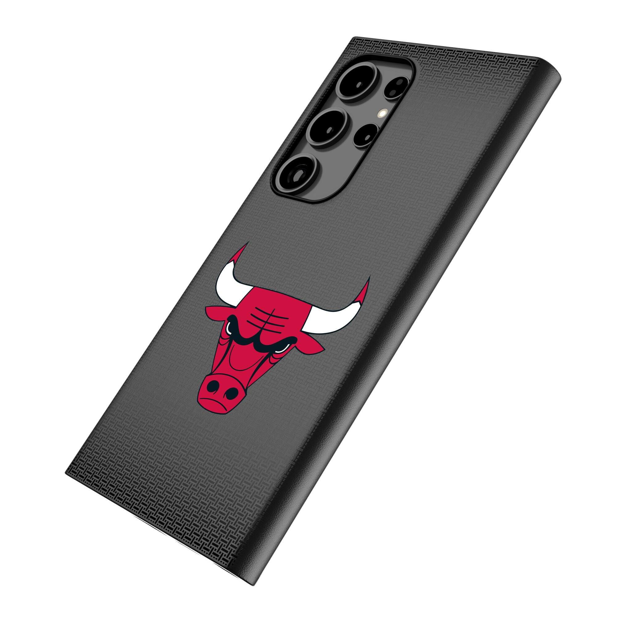 Alt View 1. Keyscaper - Chicago Bulls Linen Galaxy Magnetic Bump Case - S24 Ultra - Black.