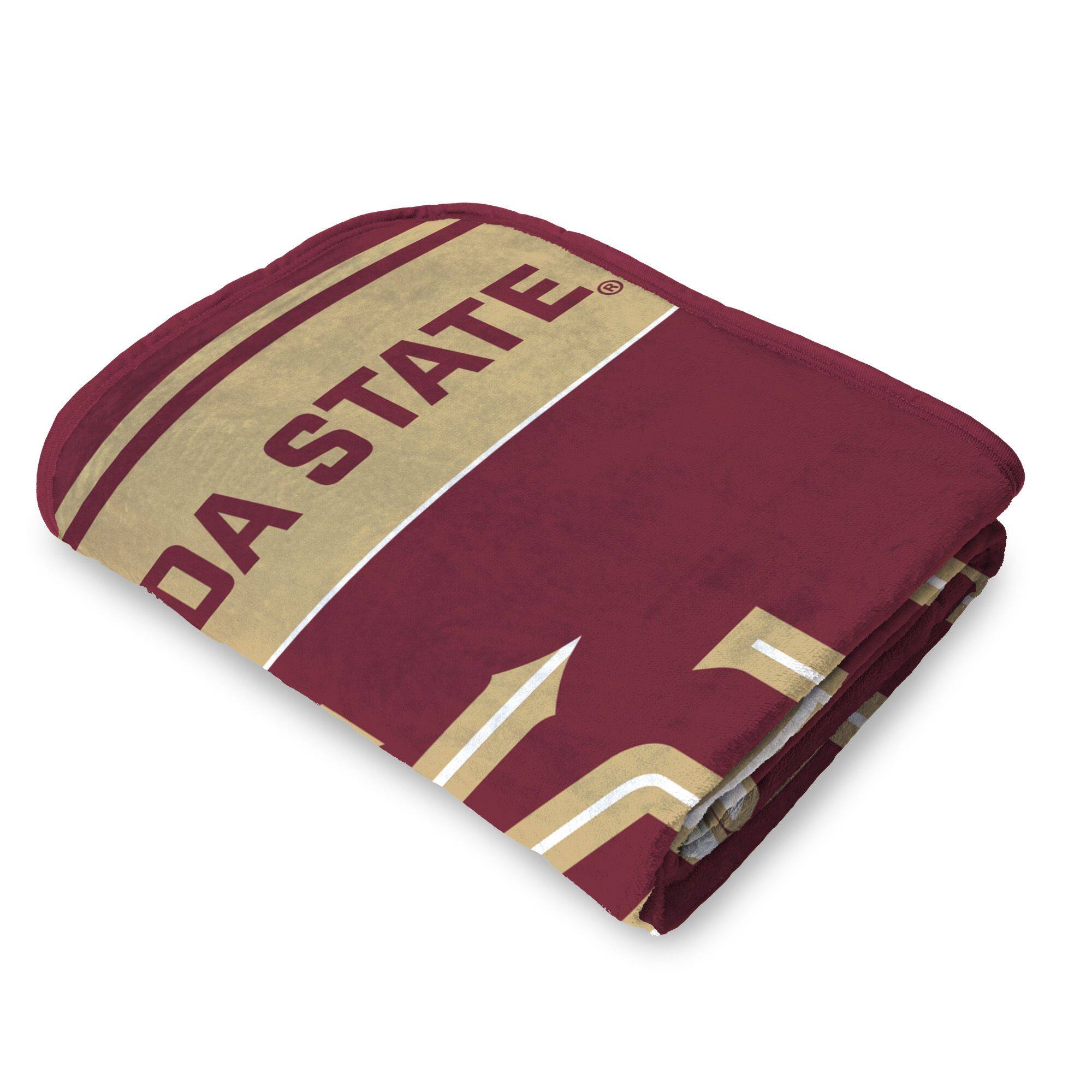 Left. Sweet Home Collection - NCAA Florida State Seminoles 46" x 60" Raschel Throw Blanket - Red.