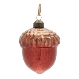 BreeBe - Mercury Glass Acorn Ornament (Set of 6) - Red, Gold