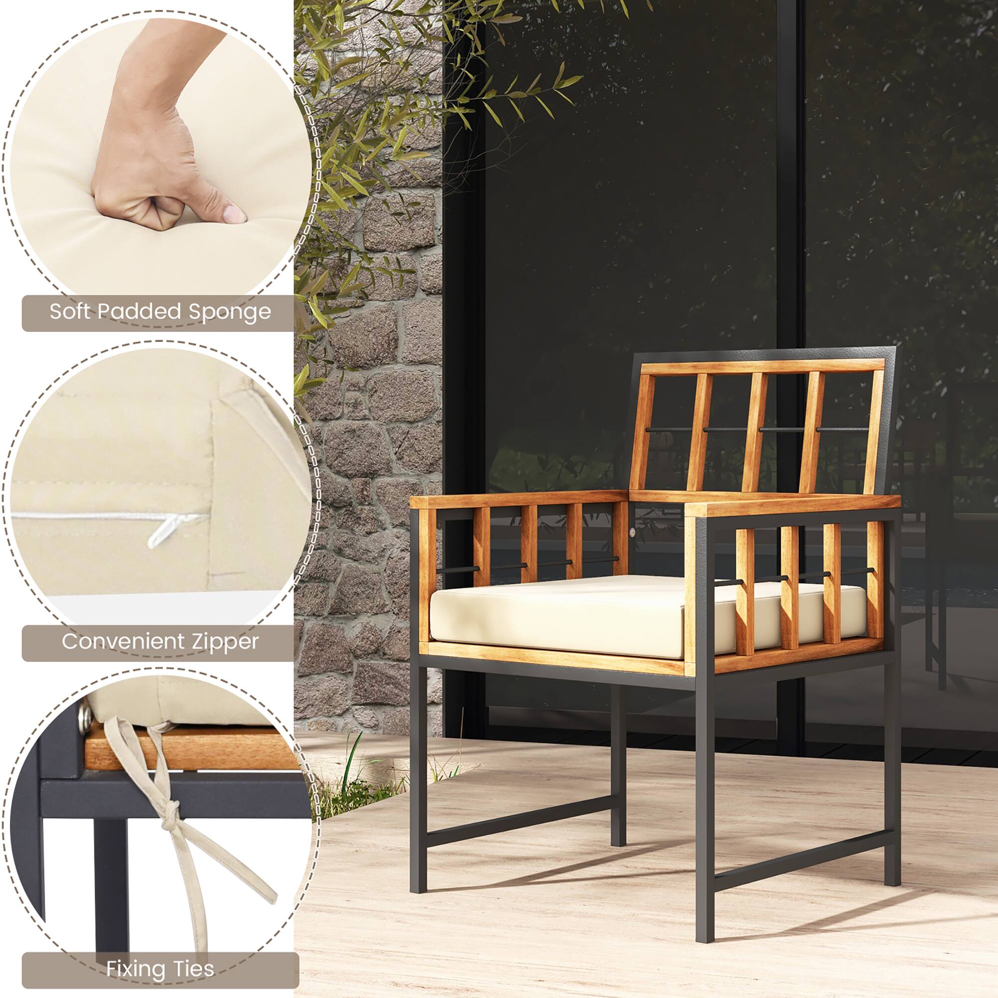 Soft Padded Sponge, Convenient Zipper, Fixing Ties