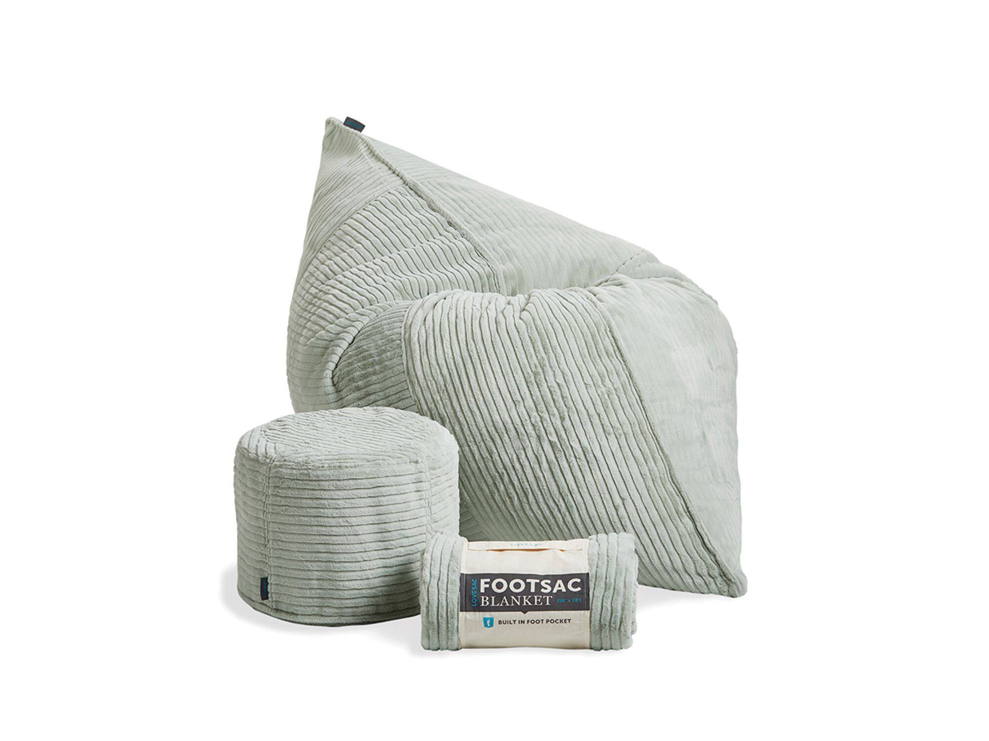 Lovesac - Pillowsac Bundle - Sea Mist Channeled Phur - Front_Zoom