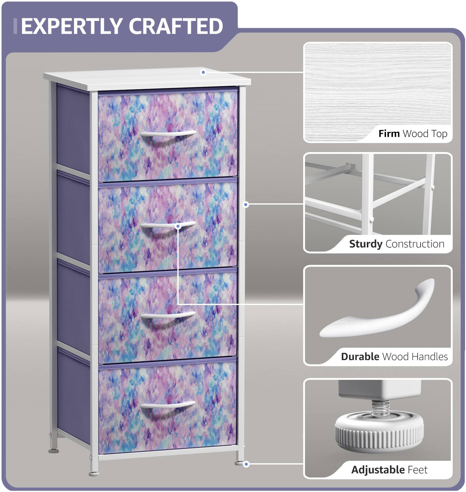 EXPERTLY CRAFTED

- Firm Wood Top
- Sturdy Construction
- Durable Wood Handles
- Adjustable Feet