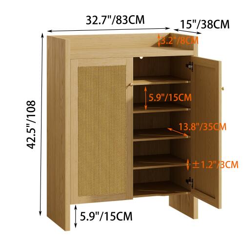 32.7"/83CM  
15"/38CM  
3.2"/8CM  
42.5"/108CM  
5.9"/15CM  
13.8"/35CM  
1.2"/3CM  
5.9"/15CM
