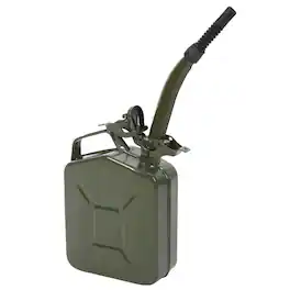 Winado - 1.3 Gallons Jerry Can Fuel Can 1.3Gal 5L Gas Gasoline Fuel Backup Steel Tank Spill Proof Portable Diesel Storage Can - Army Green