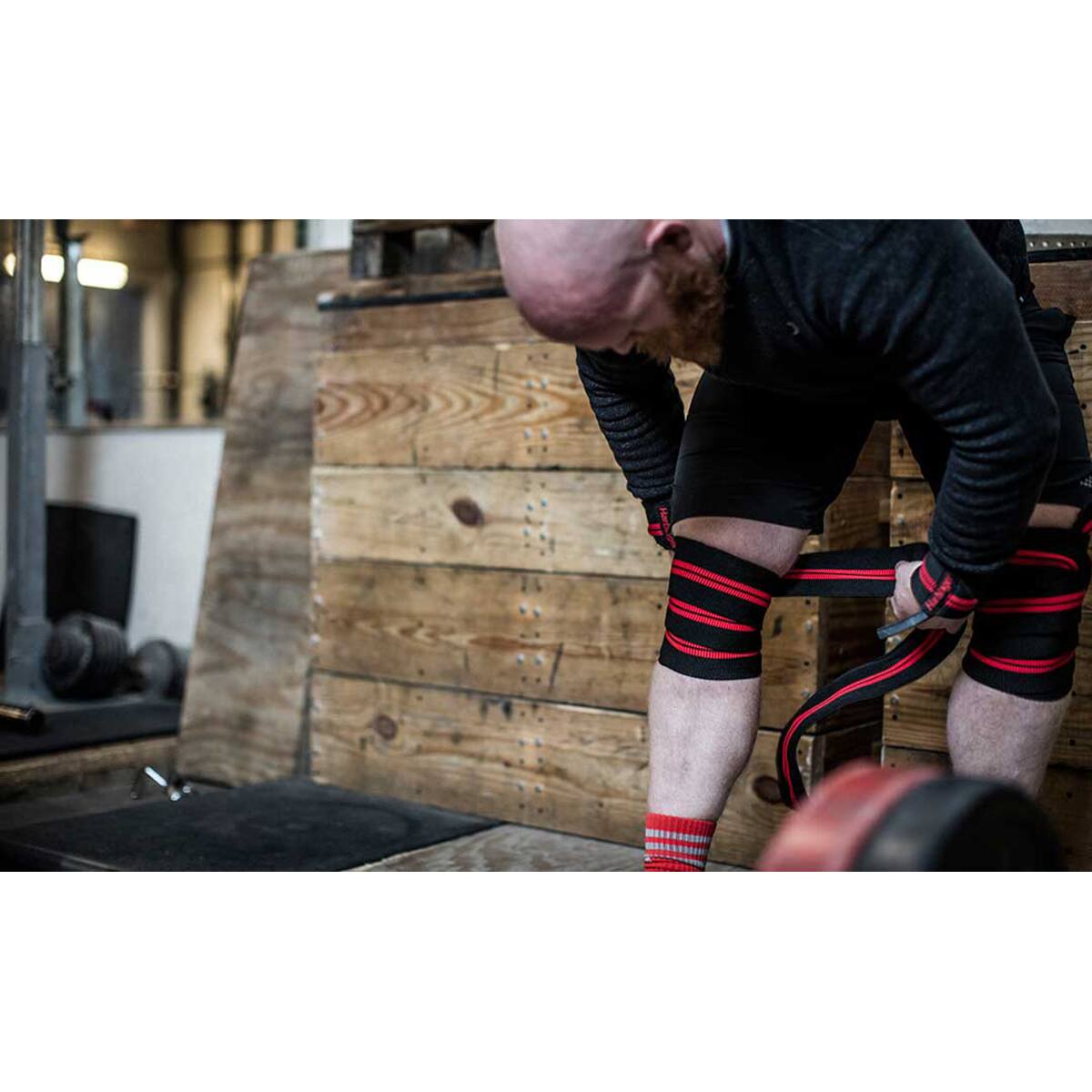 Alt View 3. Harbinger - Harbinger Red Line Weight Lifting Knee Wraps - Black.