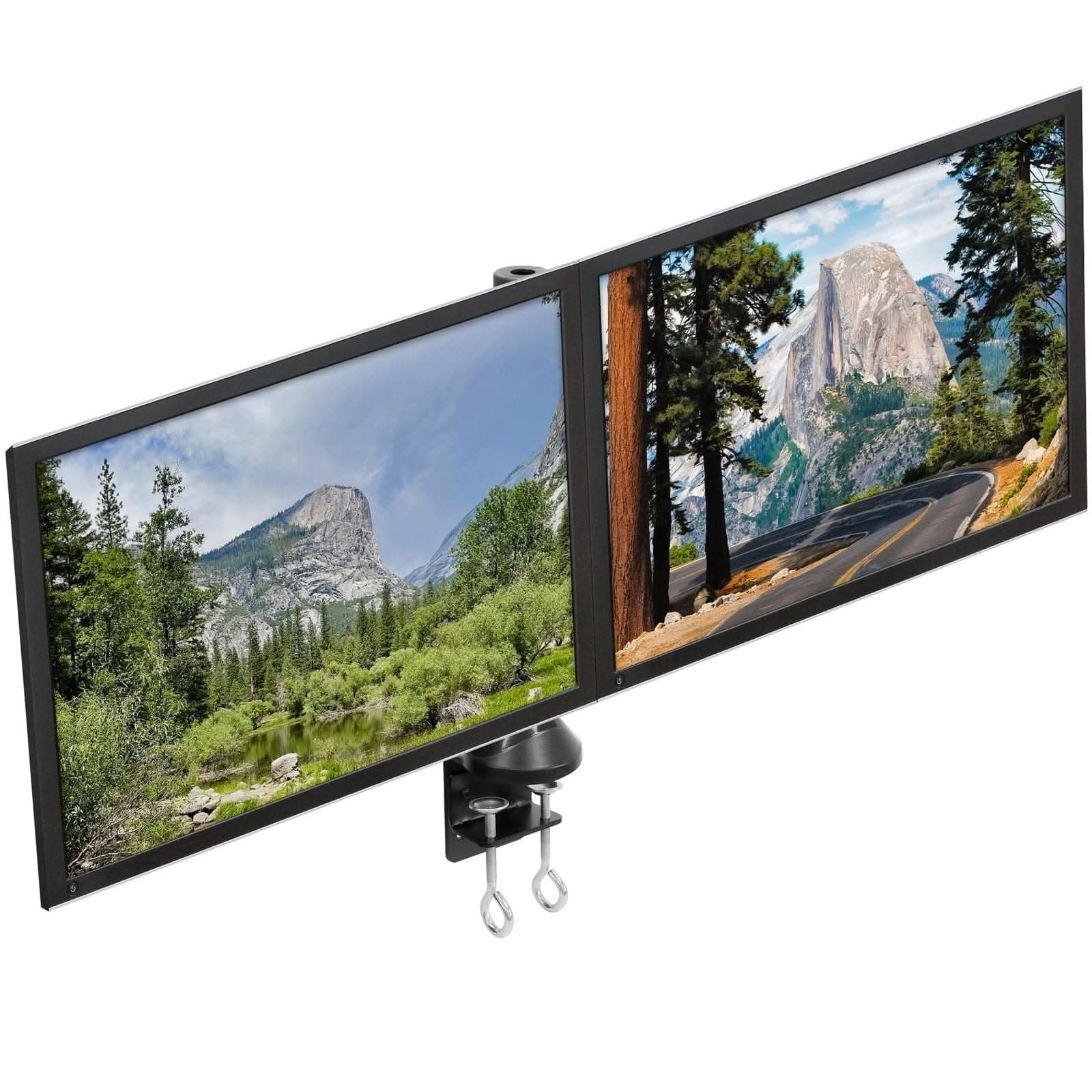 Alt View 6. Mount-It! - Dual Monitor Desk Mount for Up to 27″ Screens – Height Adjustable Tilt & Swivel Arms, Black - Black.