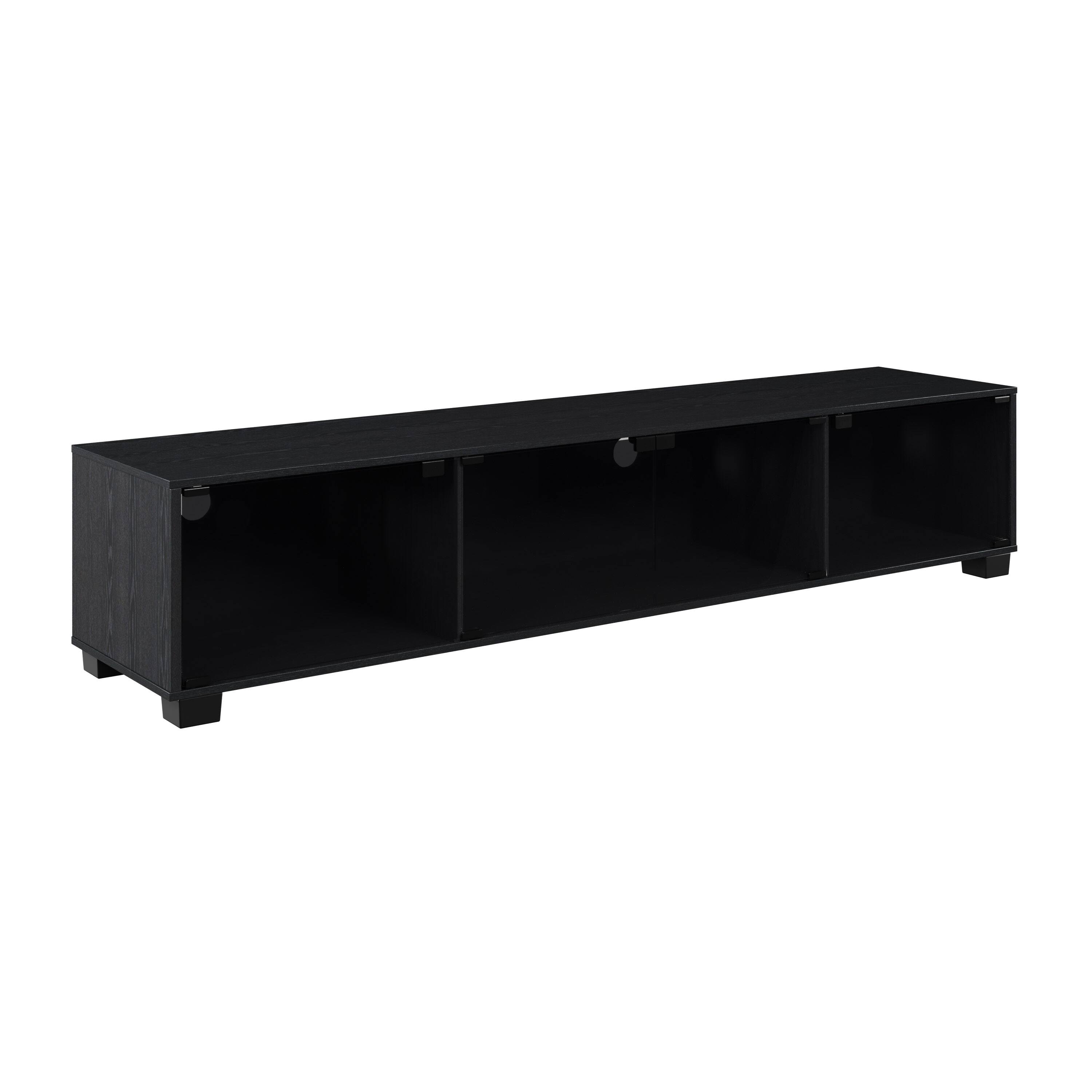 Angle. CorLiving - Bromley Collection TV Stand with Cabinets for Most TV's up to 85" - Black Ravenwood.