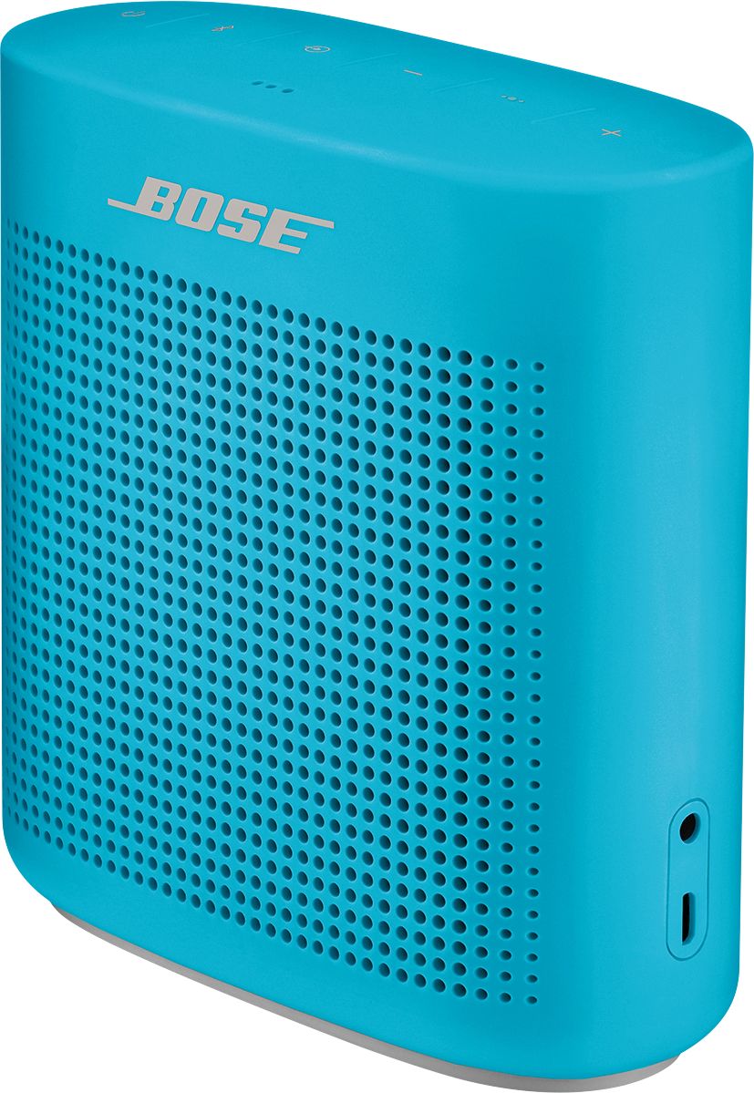 Left View: Bose - SoundLink Color Portable Bluetooth Speaker II - Aquatic Blue