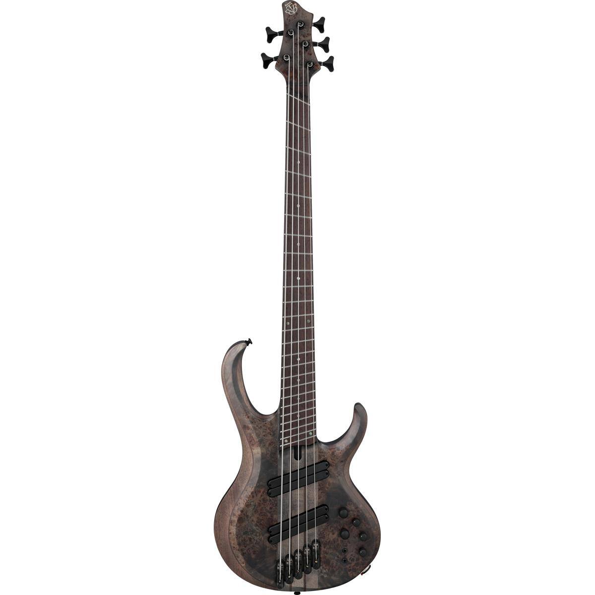 Front. Ibanez - Ibanez BTB Workshop Series BTB805MS 5-String Electric Bass Guitar, Transparent Gray Flat.