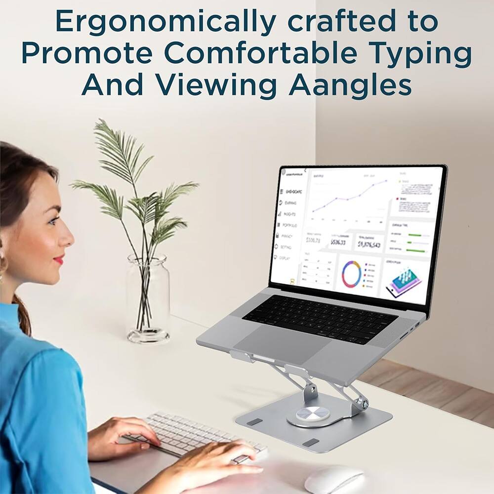 Ergonomically crafted to promote comfortable typing and viewing angles.