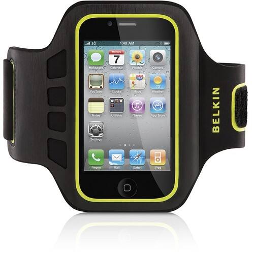 Front Standard. Belkin - EaseFit Carrying Case for Apple iPhone4/4S and iPod Touch - Black, Limelight.