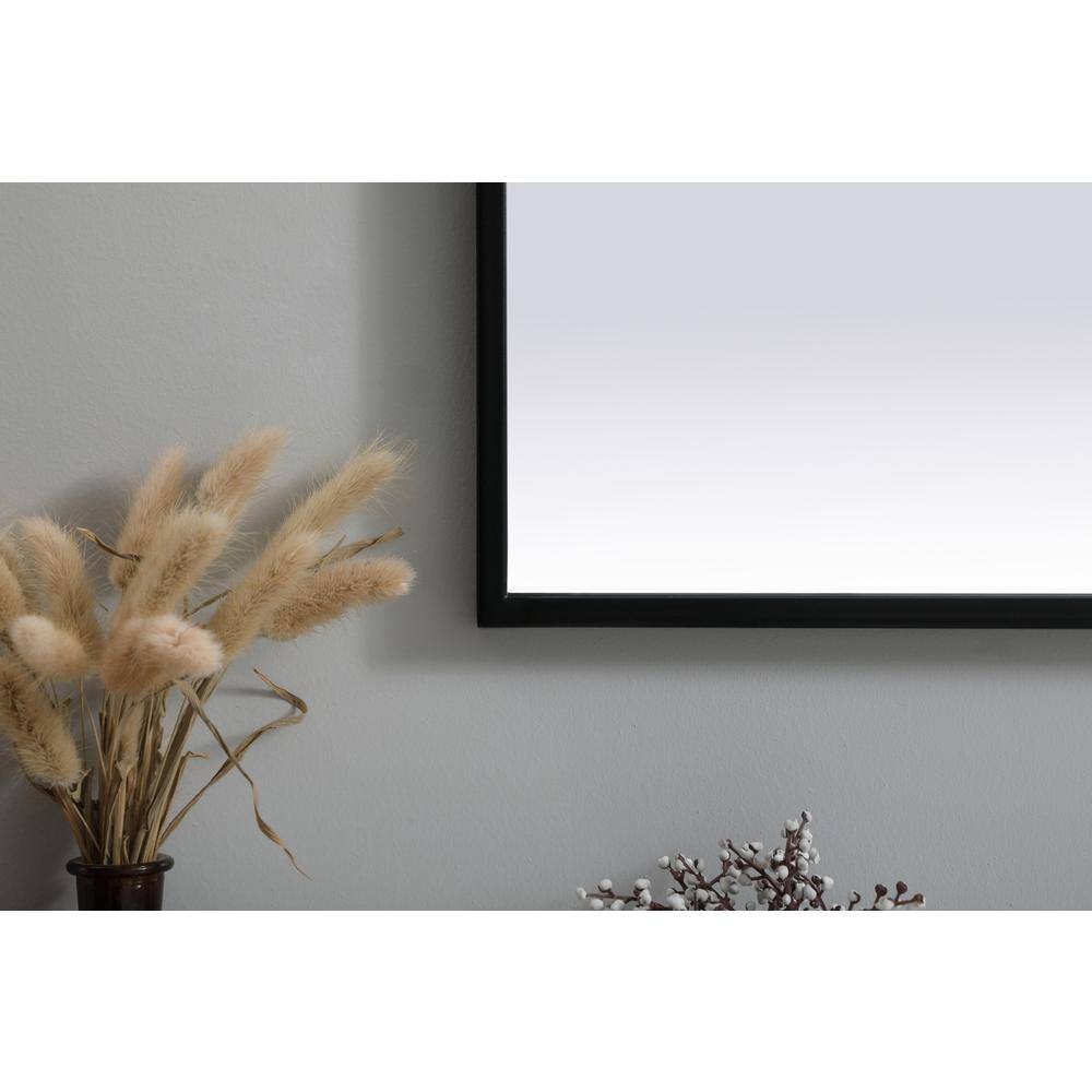 Alt View 1. Elegant Decor - Metal Frame Arch Mirror 27x36 Inch in Black - Black.