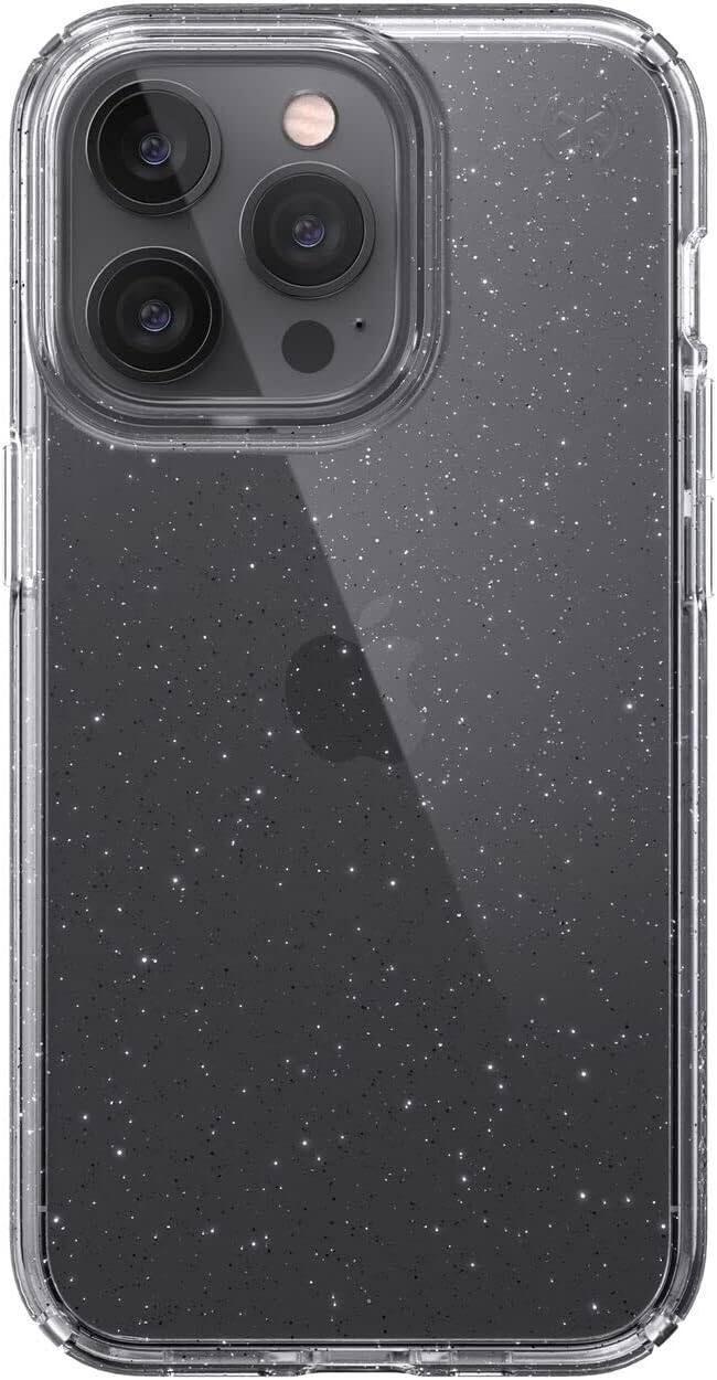 Front. Speck - Speck Presidio Perfect Clear Case iPhone 13 Pro Drop Protect Platinum Glitter - Clear/Platinum Glitter.