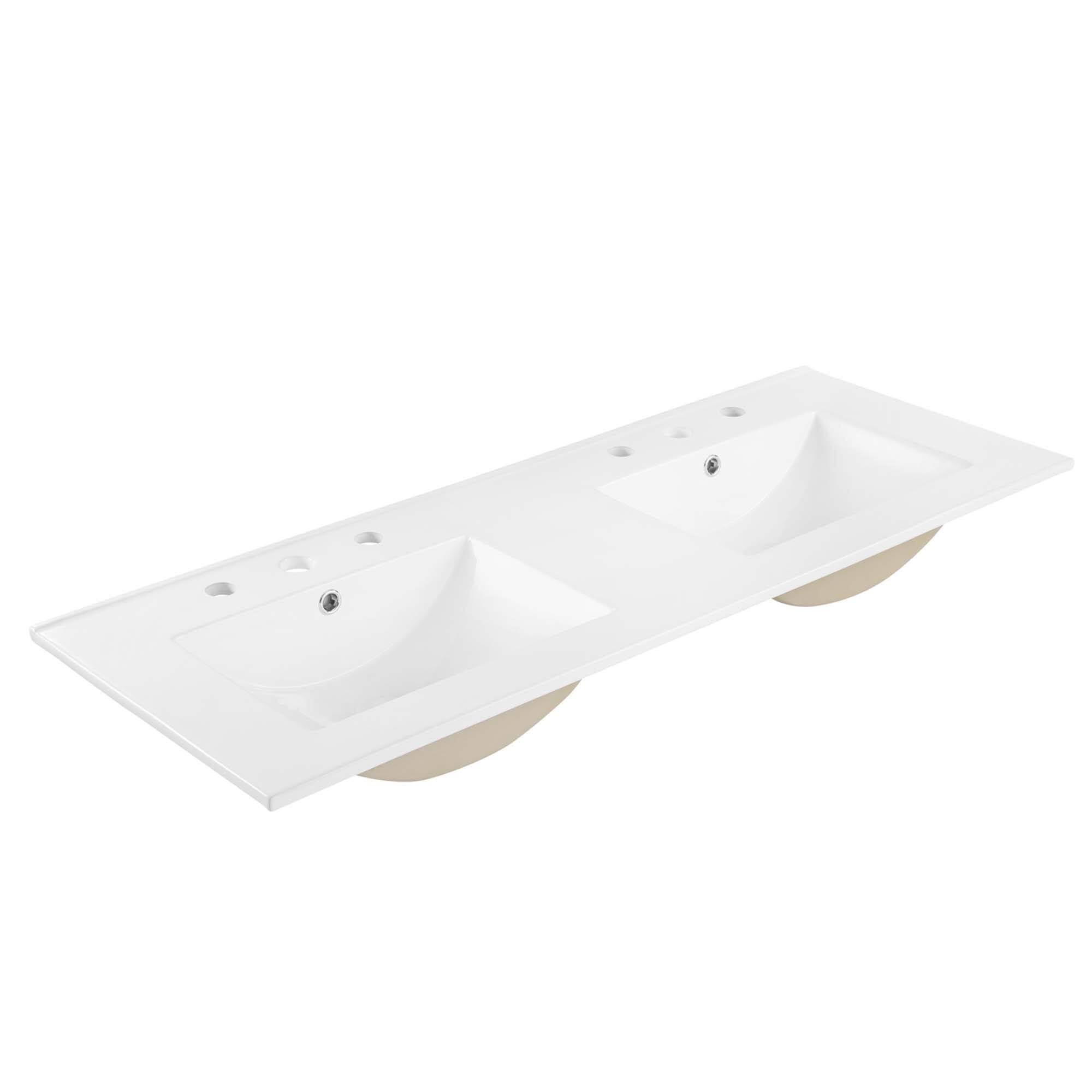 Alt View 3. Modway - Chaucer 48" Bathroom Vanity with White Basin Included by Modway - White White.