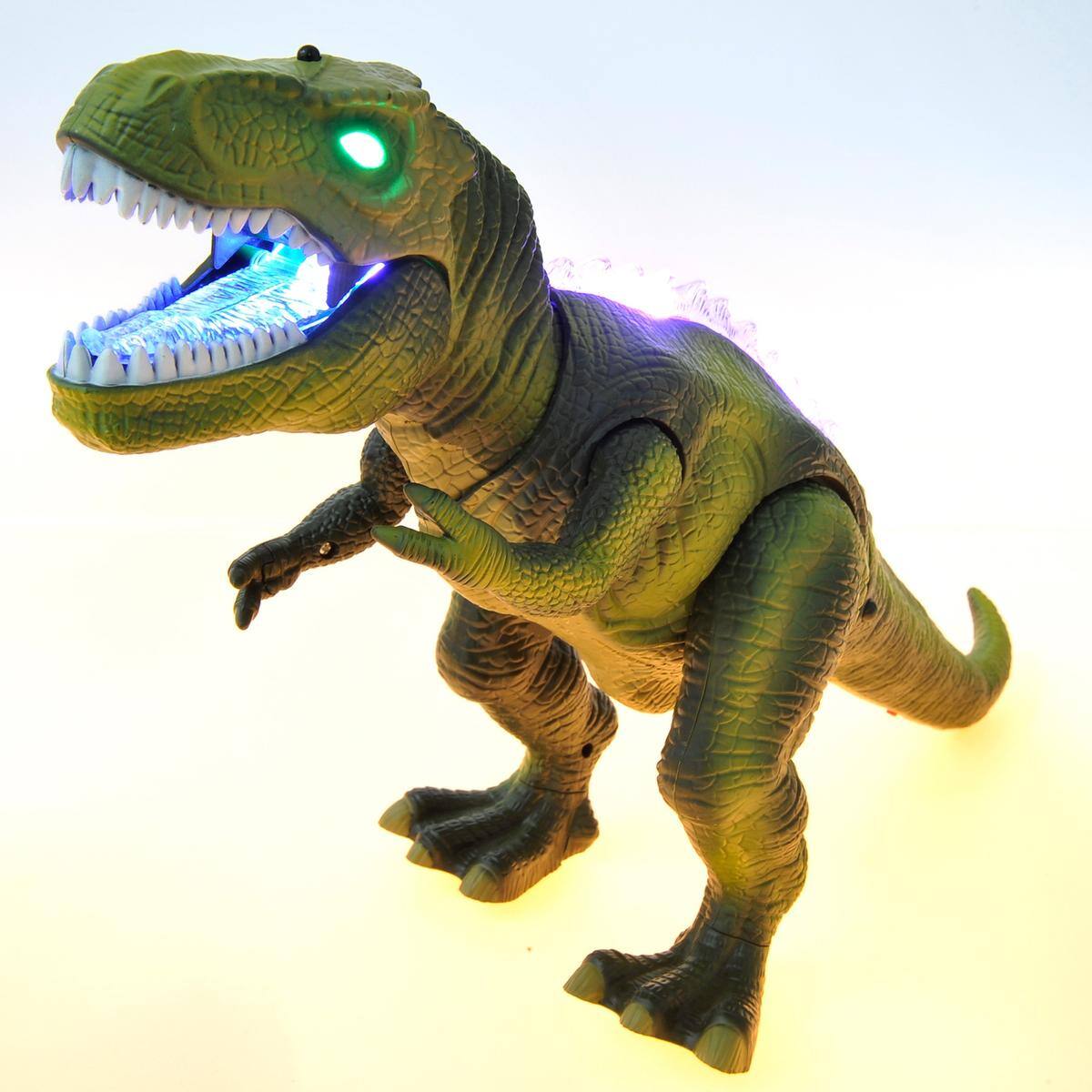 Alt View 1. JuzToys - Remote Control Dinosaur Toy, Walking T-Rex with Light & Sound Effects, RC Dino Toy for Kids – Green - Green.
