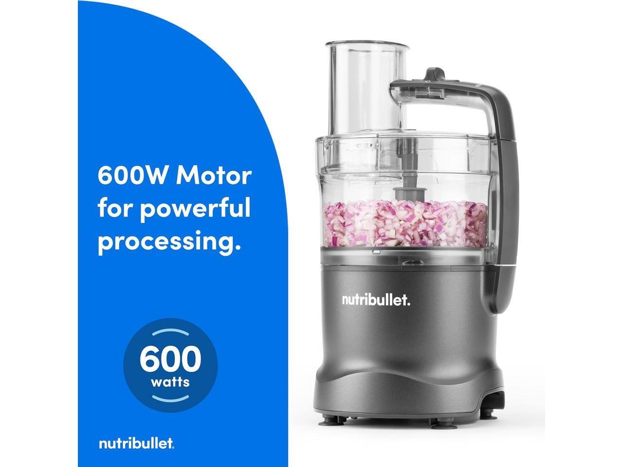 600W Motor for powerful processing.  
600 watts  
nutribullet.