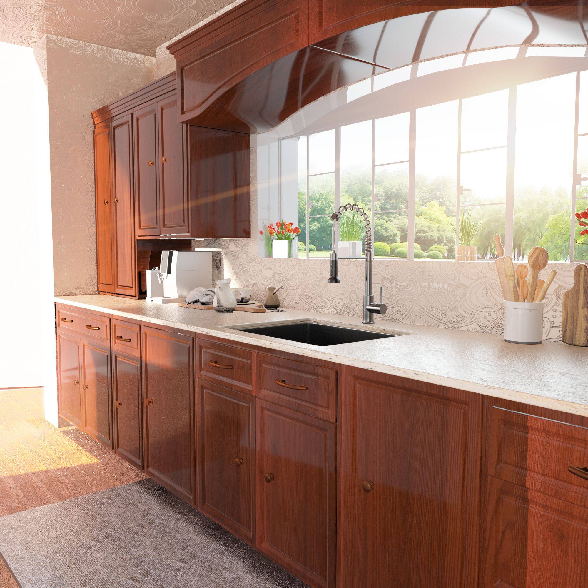 Left. Lordear - 23" x 18" x 10" Undermount Gunmetal Black Kitchen Sink Single Bowl 16 Gauge Stainless Steel Sink - Gunmetal Black.