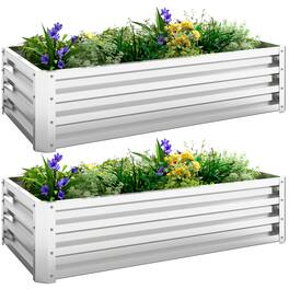 Outsunny - Raised Garden Bed, 4' x 2' x 1' Metal Planter Box, for Growing Vegetables, Flowers, Herbs