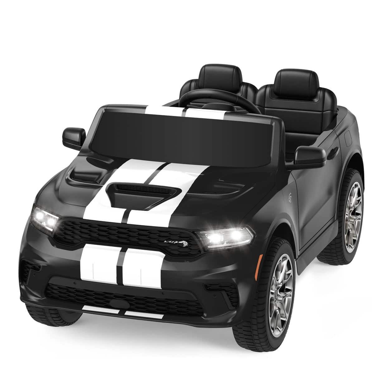 Wisairt - Dodge 24V Ride On Truck for Kids, Licensed 2 Seater Electric Car with 2.4G Parent Remote & 200Wx2 Motor - Black
