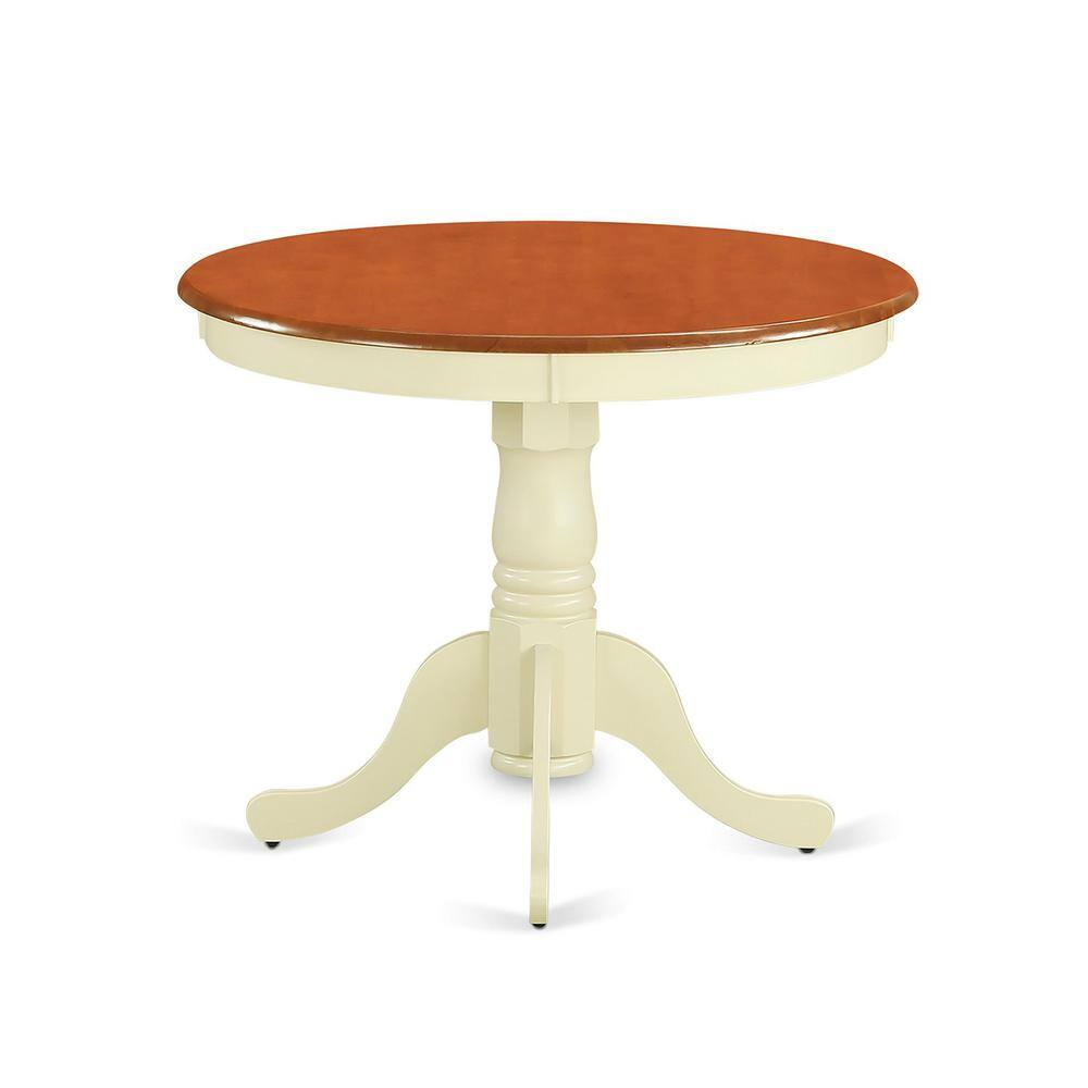 Left. East West Furniture - 3 Pc Kitchen nook Dining set-Kitchen Table and 2 Chairs for Dining room - Buttermilk & Cherry.