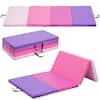 Front. Ainfox - Ainfox 3'x6'x2'' 4-Panel Folding Gymnastics Mat, Exercise Gym Tumbling Yoga Mats for Home Aerobics Workout - Multi-Color.
