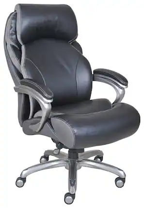 Front. Serta - Serta Jackson Big and Tall Executive Office Chair with Smart Layers Technology, Black Bonded Leather - Black.