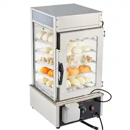 VEVOR - 5-Tier Commercial Food Warmer Display, 1200W Food Display Warmer with LED Light,Adjustable Shelf & Stainless Steel Frame - Silver