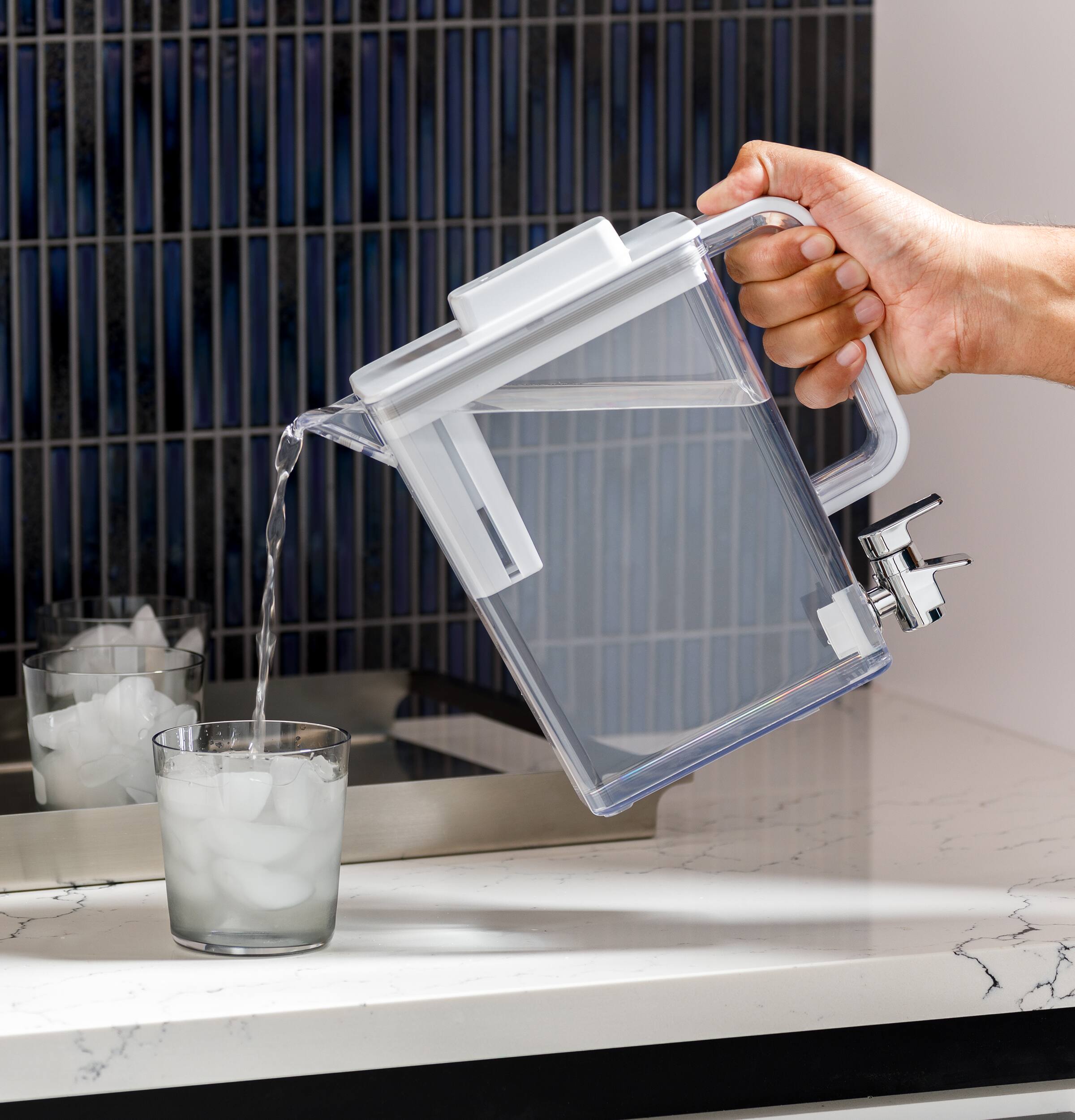 Alt View 34. GE Profile - 23.2 Cu. Ft. 4-Door French Door Counter-Depth Smart Refrigerator with Dual-Dispense AutoFill Pitcher - Stainless Steel.