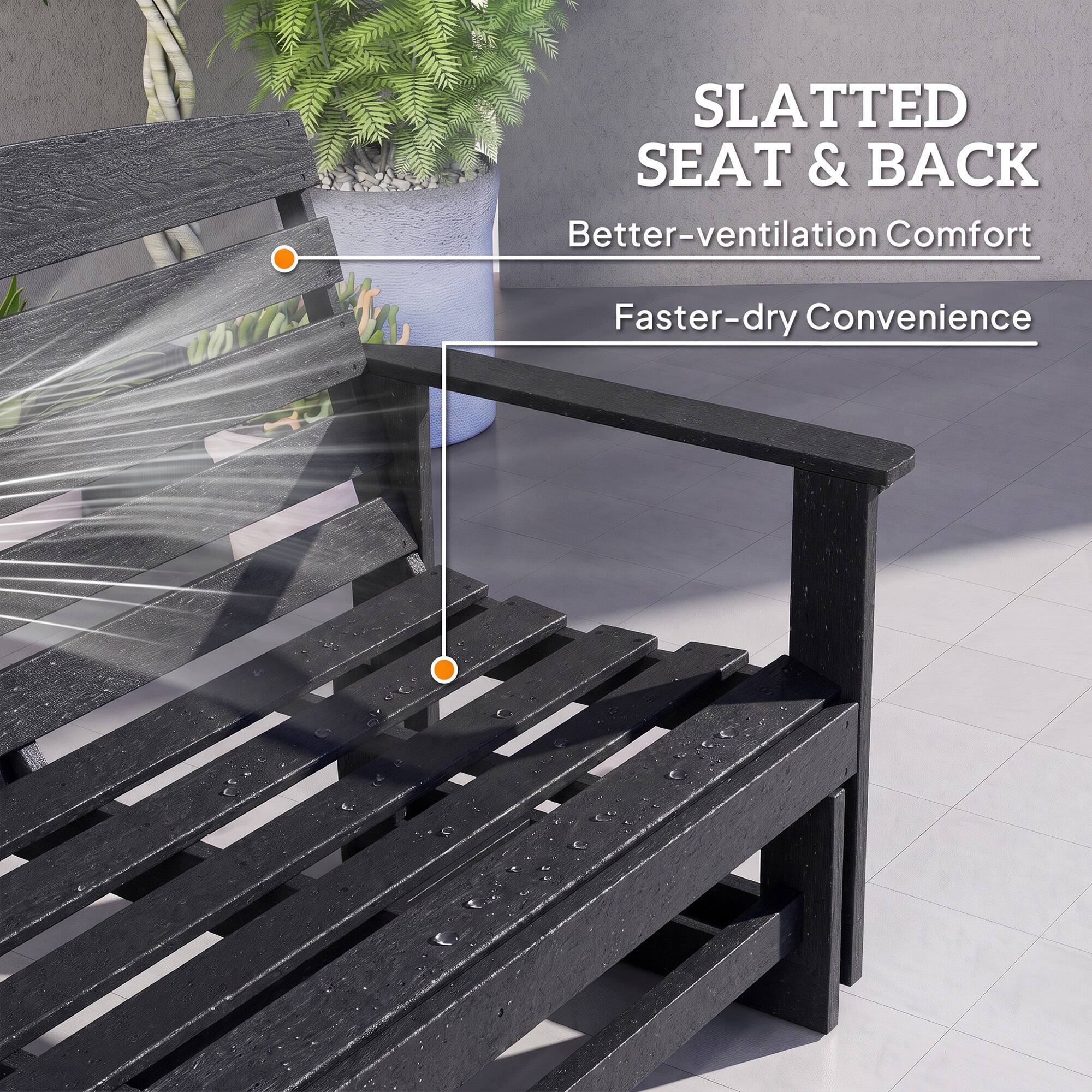 SLATTED SEAT & BACK  
Better-ventilation Comfort  
Faster-dry Convenience