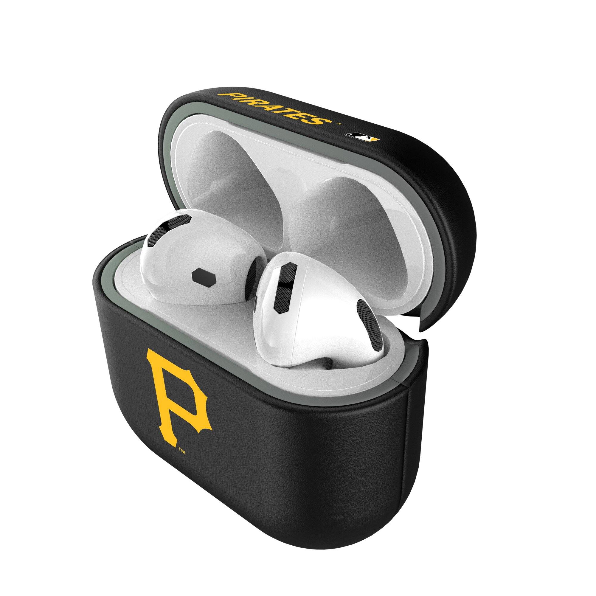 Alt View 3. Keyscaper - Pittsburgh Pirates Pittsburgh Pirates Insignia AirPods 4th Generation Case Cover - No Size - Black.