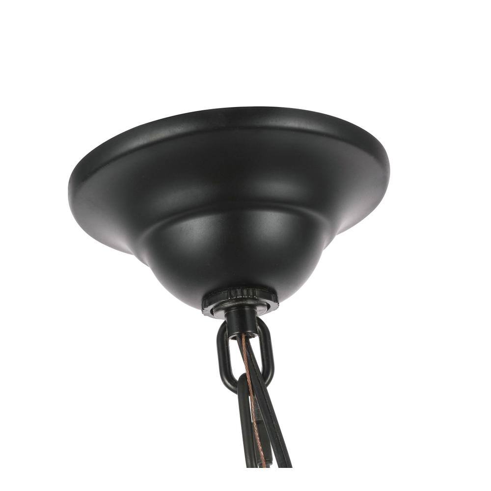 Angle. Living District - Maine 6 light Black chandelier - Black.