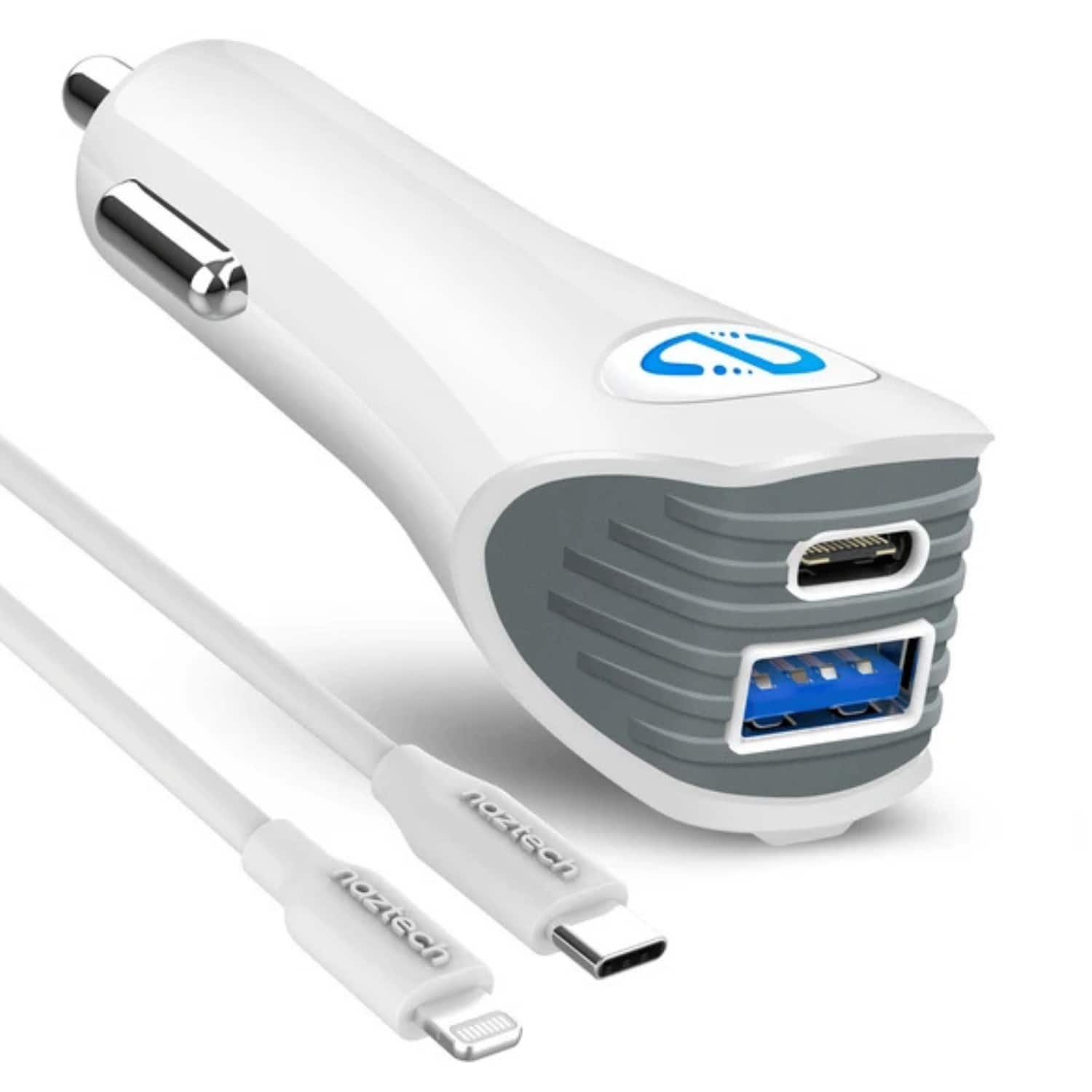 Stock Preferred - N420 37W Dual Port Car Charger with USB-C PD 25W & USB-A 12W - White