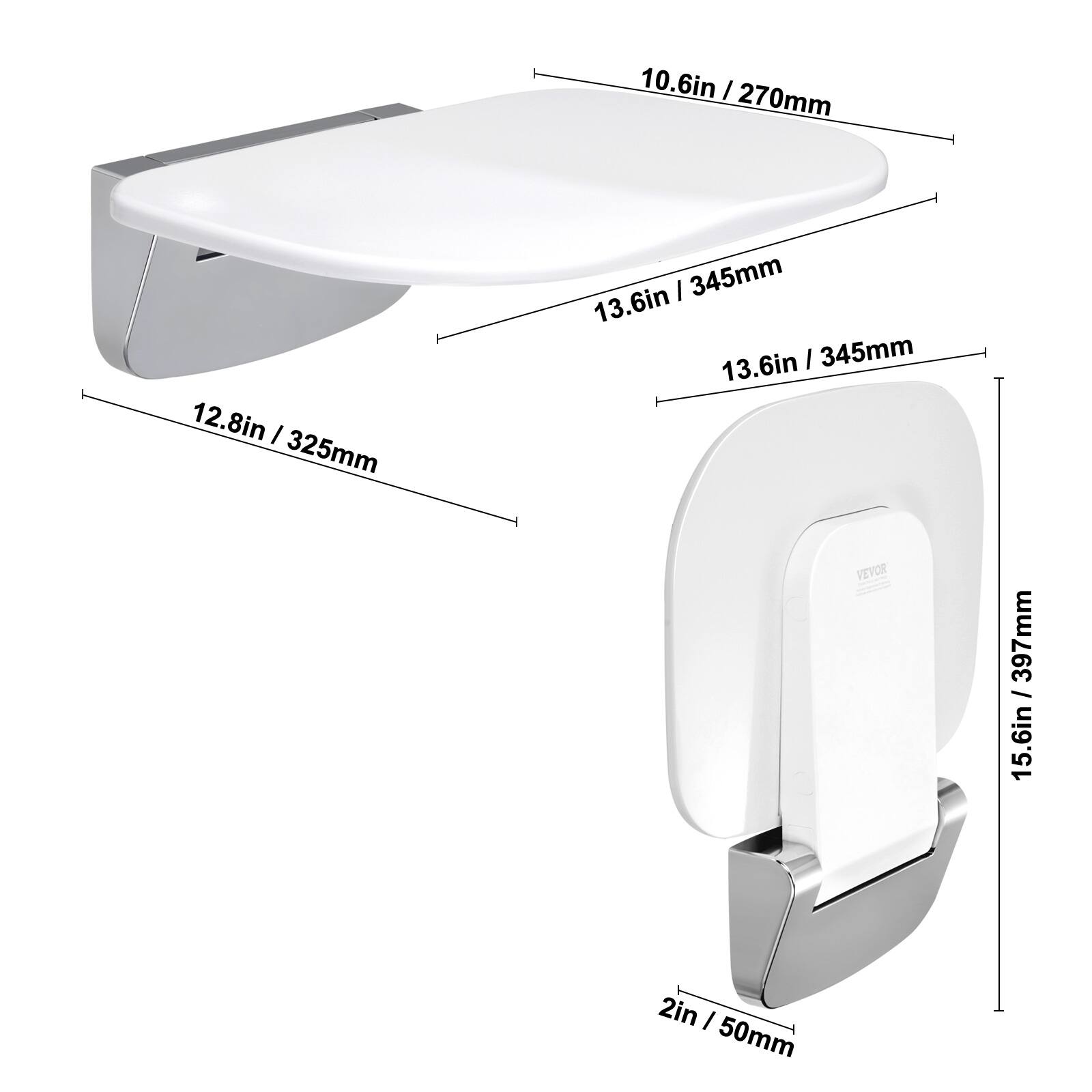 10.6in / 270mm  
12.8in / 325mm  
13.6in / 345mm  
13.6in / 345mm  
15.6in / 397mm  
2in / 50mm