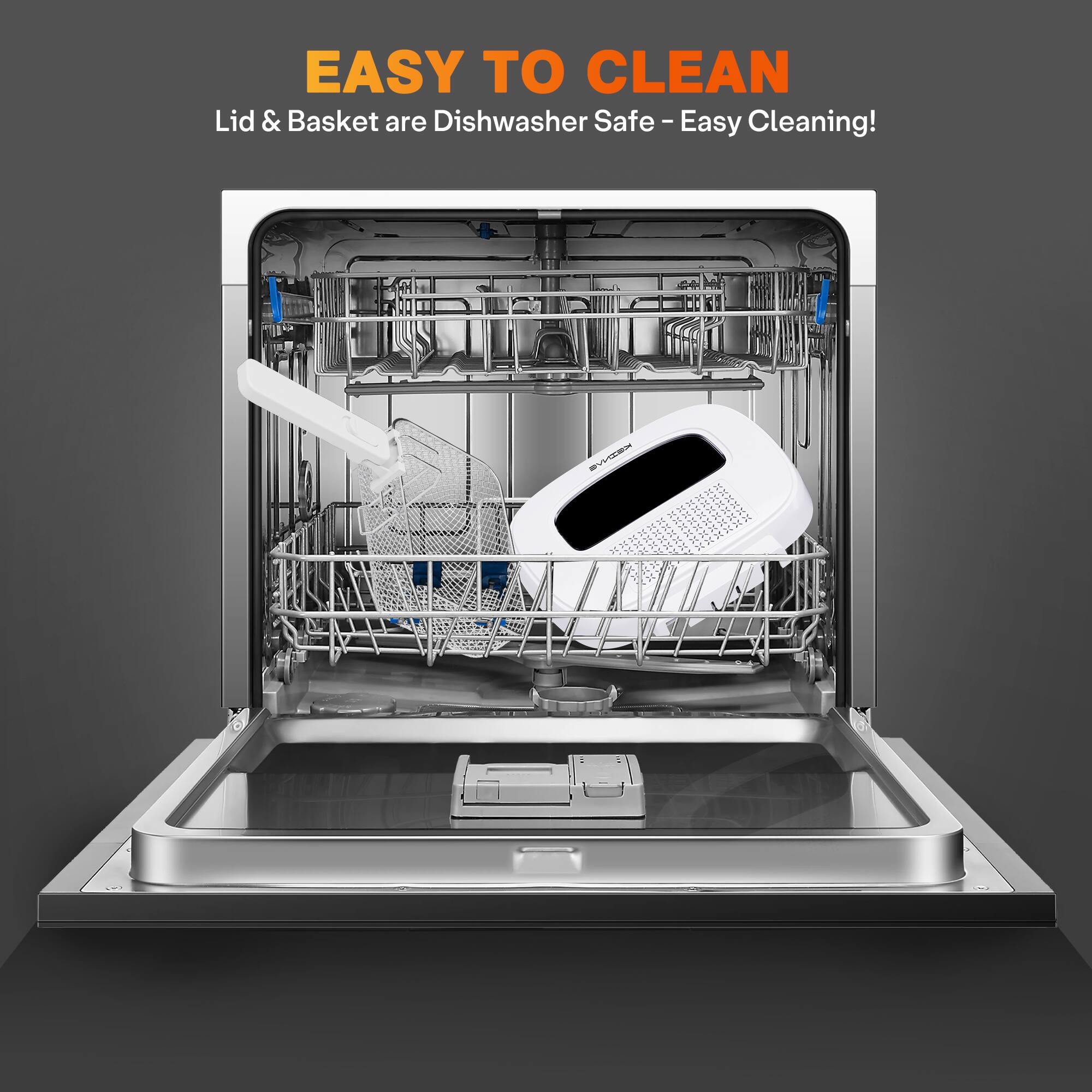 EASY TO CLEAN Lid & Basket are Dishwasher Safe - Easy Cleaning!