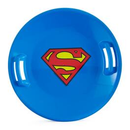 Slippery Racer - Downhill Pro Superman Plastic Saucer Disc Snow Sled Slider - Blue