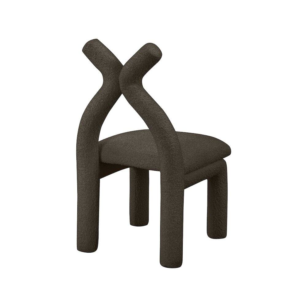 Alt View 3. Meridian Furniture - Xena Brown Boucle Fabric Accent/Dining Chair - Brown.