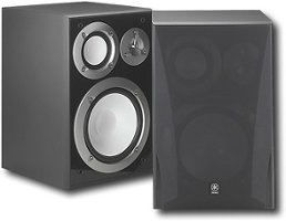 Yamaha - 8" 3-Way Bookshelf Speakers (pair) - Black - Front_Zoom