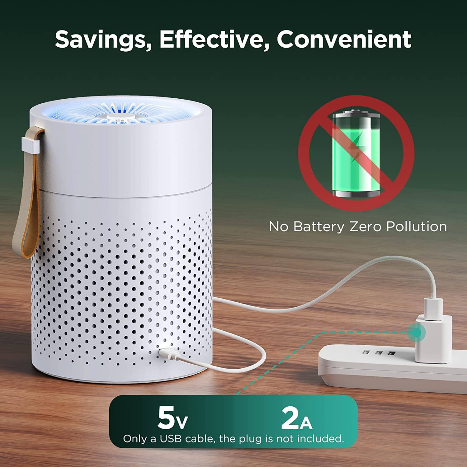 Savings, Effective, Convenient  
No Battery Zero Pollution  
5v 2A  
Only a USB cable, the plug is not included.