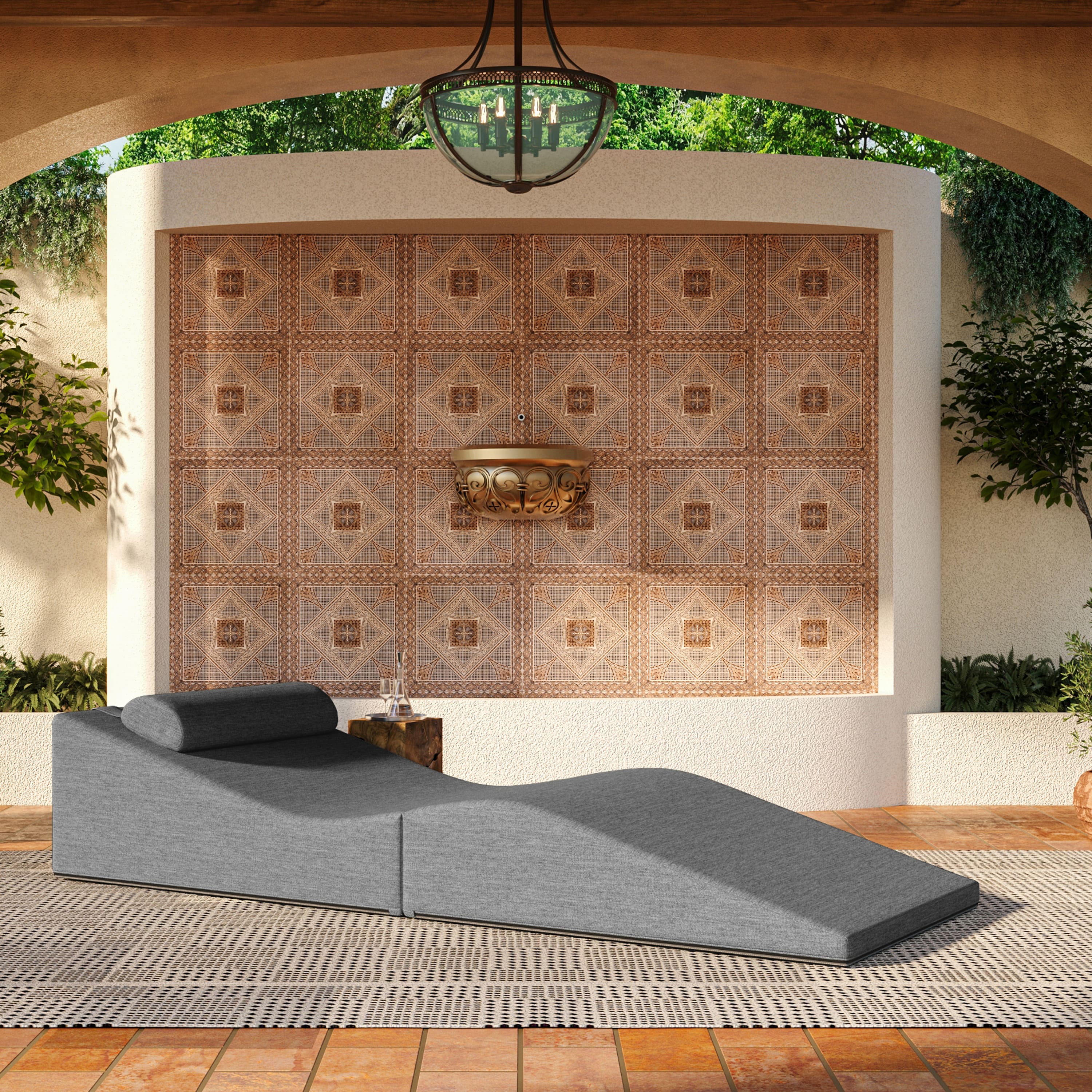 Jaxx - Clermont Sun Lounger - Luxurious Waterproof Poolside Lounge & Outdoor Chaise - Sunbrella Slate - Marine Grade Vinyl