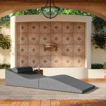Front. Jaxx - Jaxx Clermont Sun Lounger - Luxurious Waterproof Poolside Lounge & Outdoor Chaise - Sunbrella Slate - Marine Grade Vinyl.