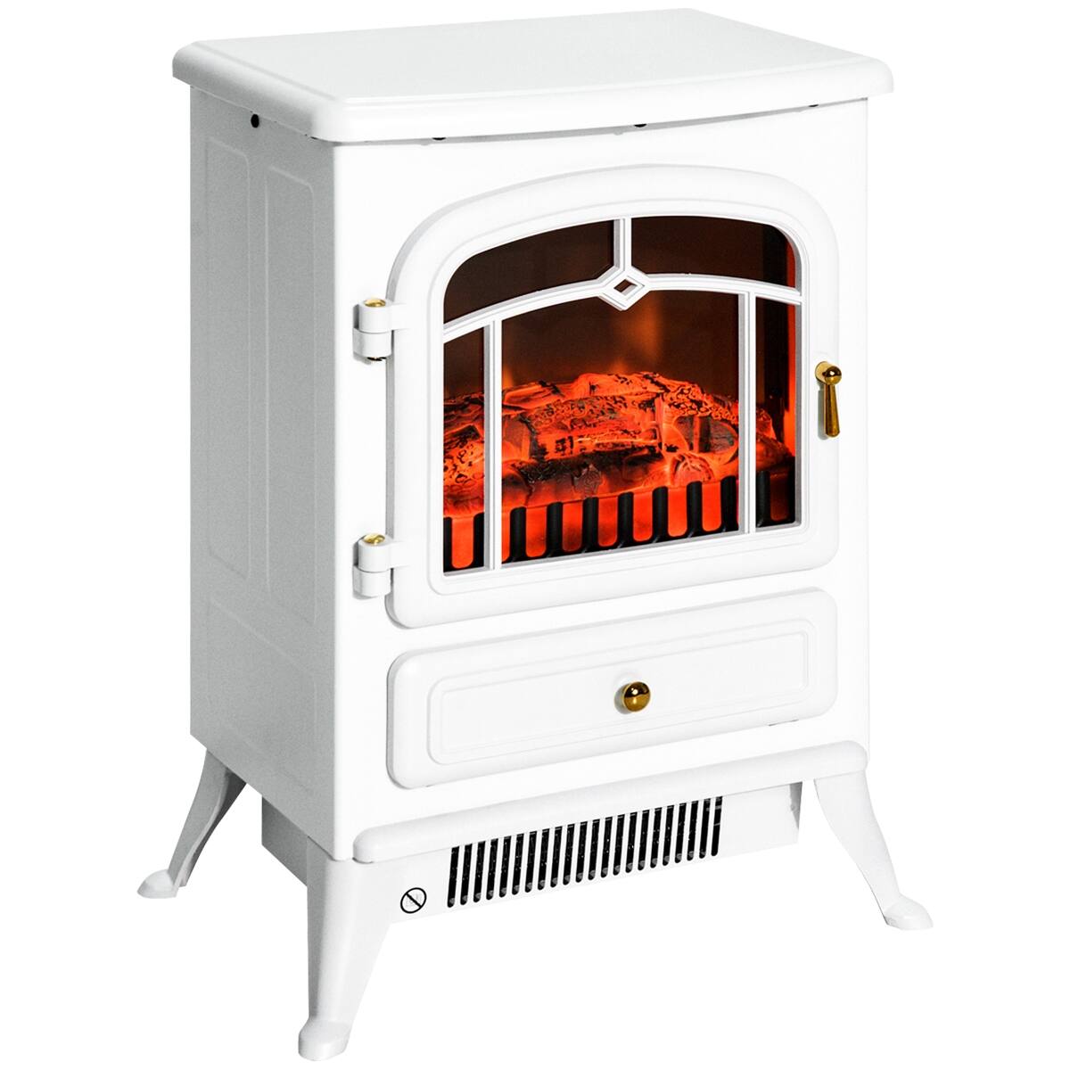 Loheer - 22 inch electric fireplace heater Freestanding Stove - White
