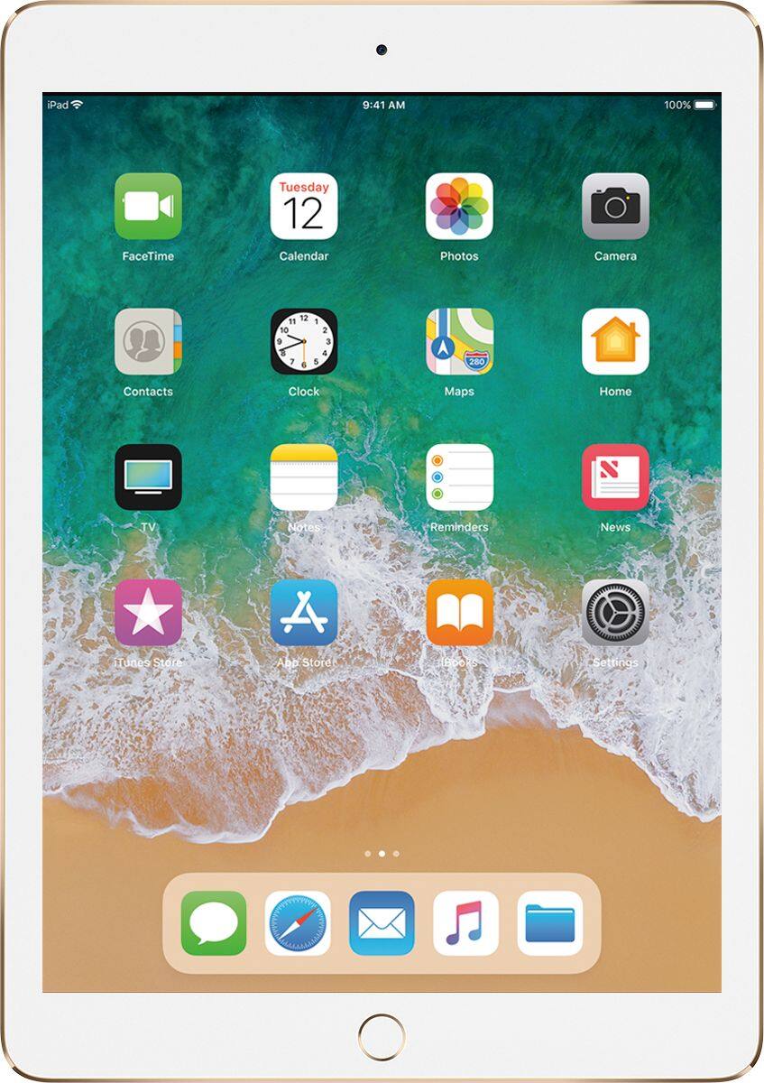 Front. Apple - 9.7-Inch iPad Pro with Wi-Fi + Cellular - 32GB (Verizon Wireless).