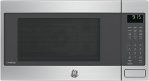 GE - 1.5 Cu. Ft. Mid-Size Microwave - Stainless steel - Front_Zoom