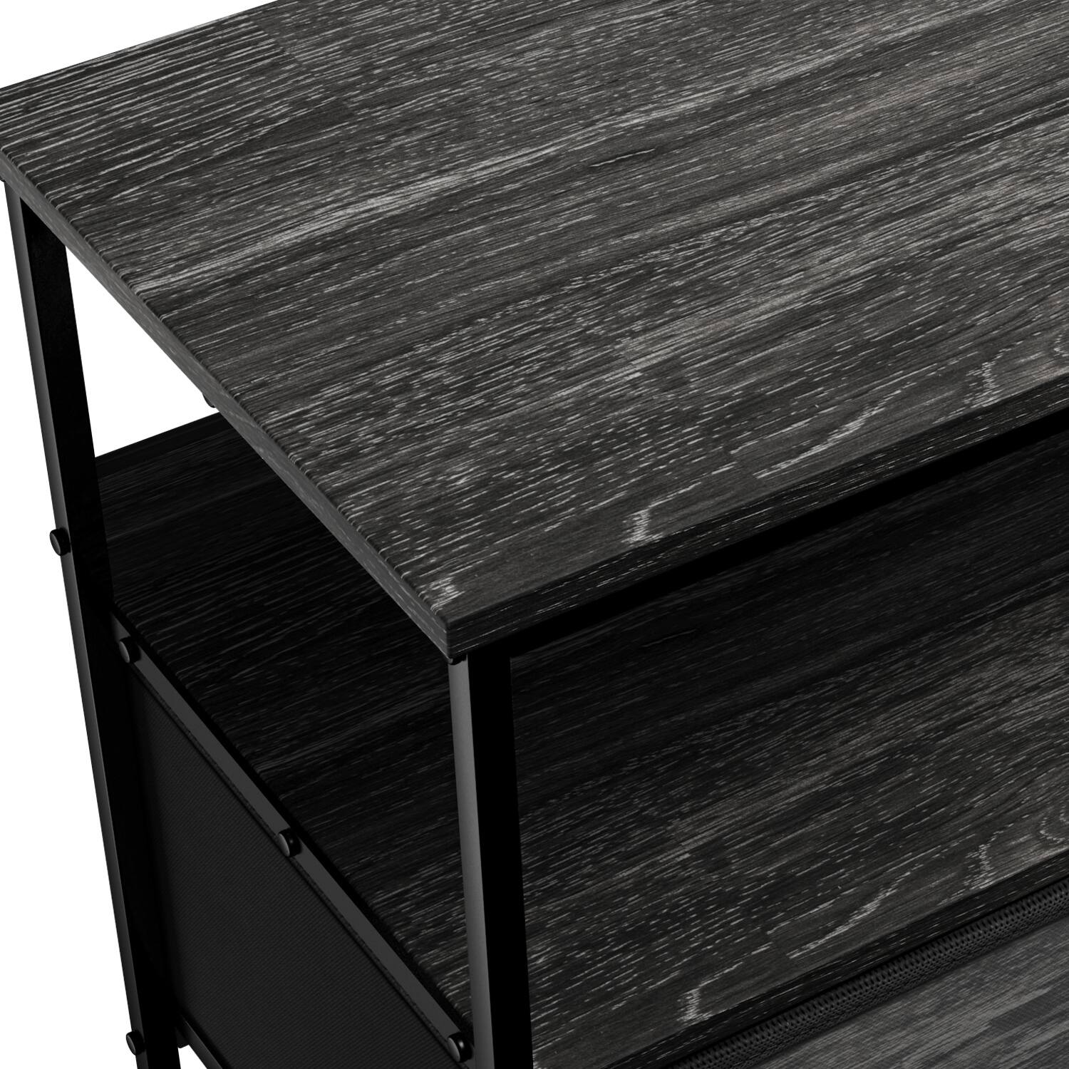 Alt View 3. Sorbus - Sorbus TV Stand with 2 Drawers – Fits Most Flat-Screen TVs – Modern Media Console - Gaming Console Storage Rustic Black - Rustic Black.