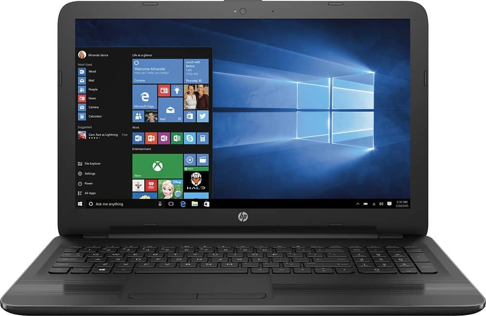 Front. HP - 15.6" Touch-Screen Laptop - AMD A10-Series - 6GB Memory - 1TB Hard Drive - Black.