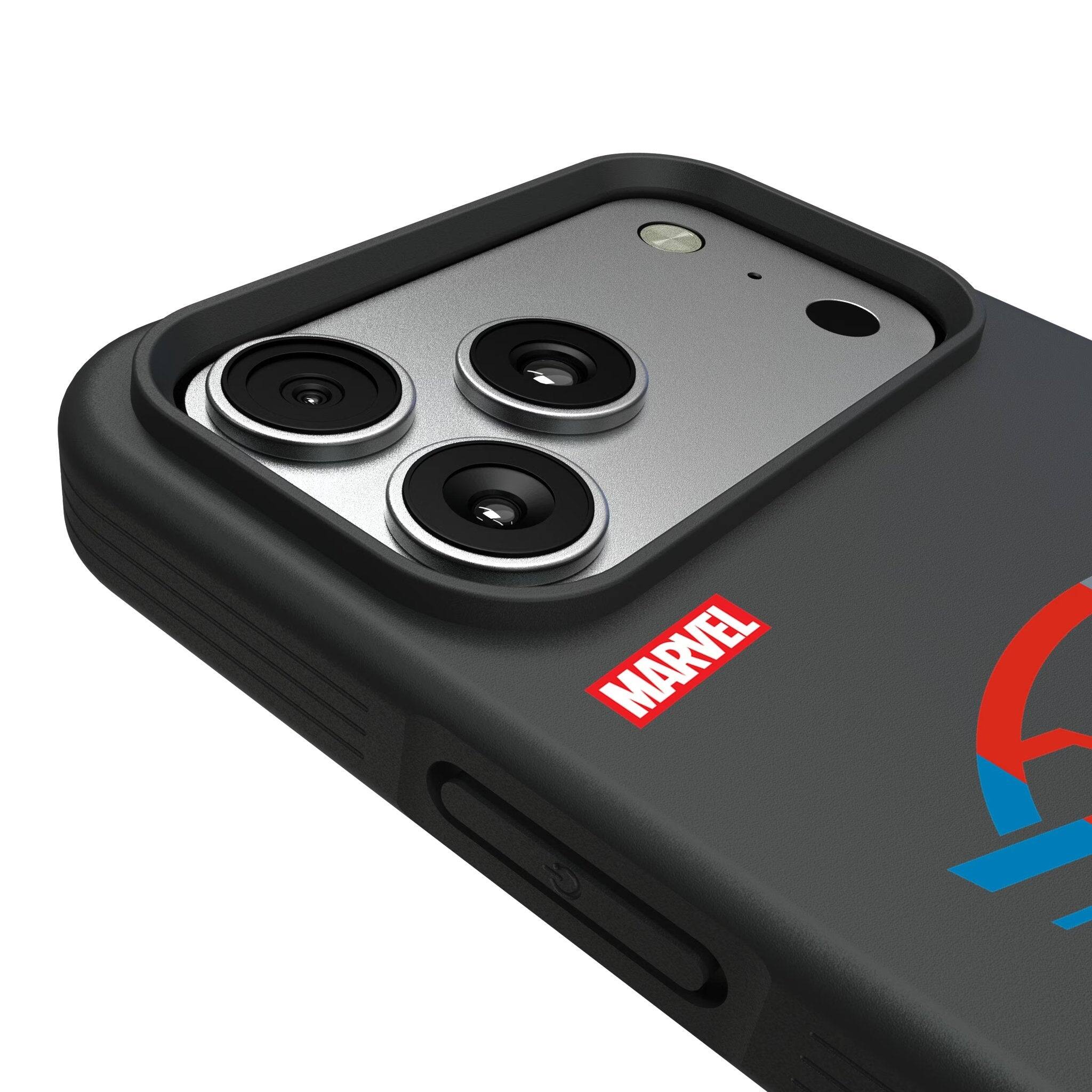 Left. Keyscaper - Marvel Sigil Bump Phone Case - Apple iPhone 17 Pro Max - Sam Wilson Captain America.